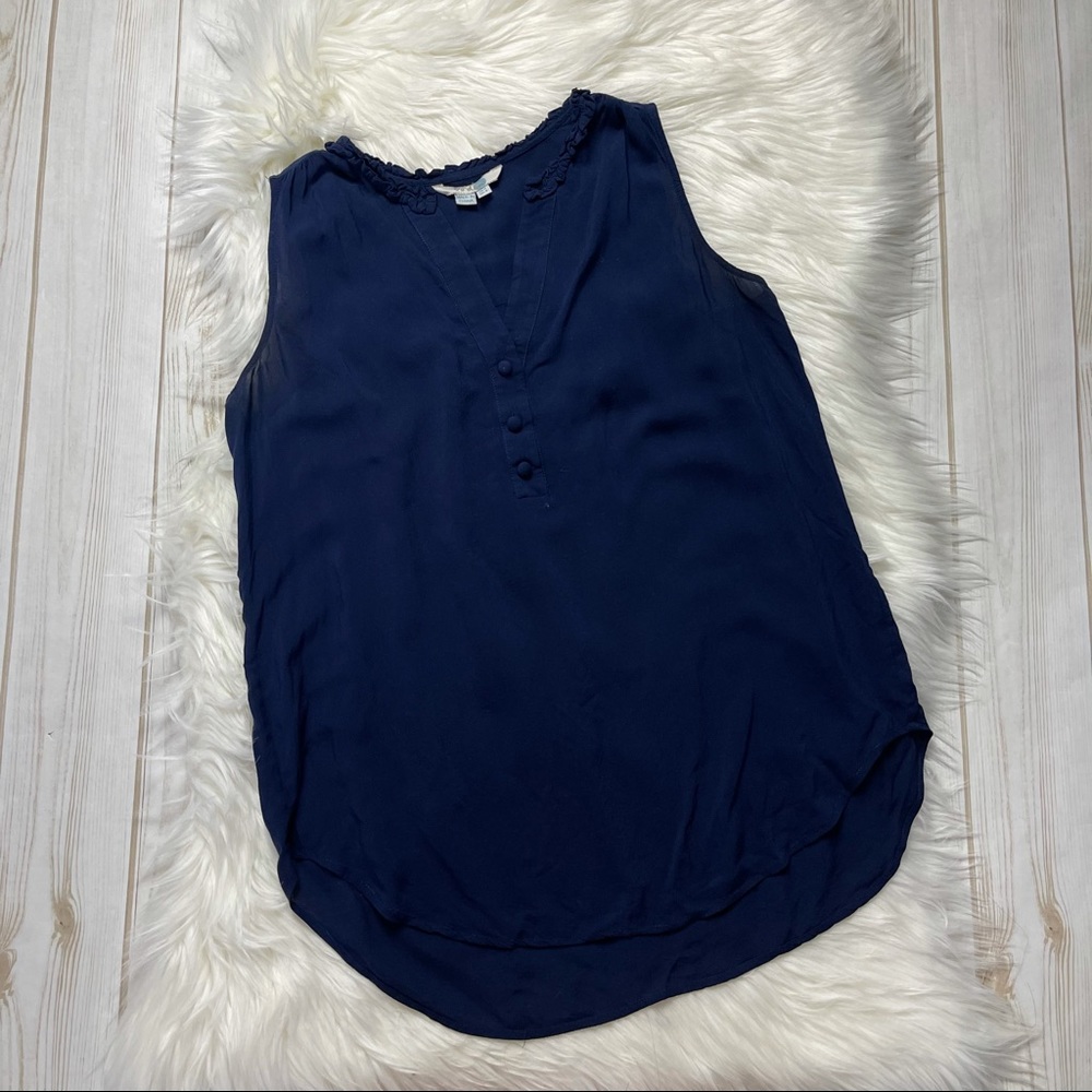 Boden Navy Sleeveless Blouse Button Up